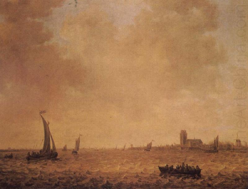 View of Dordrecht across the river Merwede, Jan van Goyen